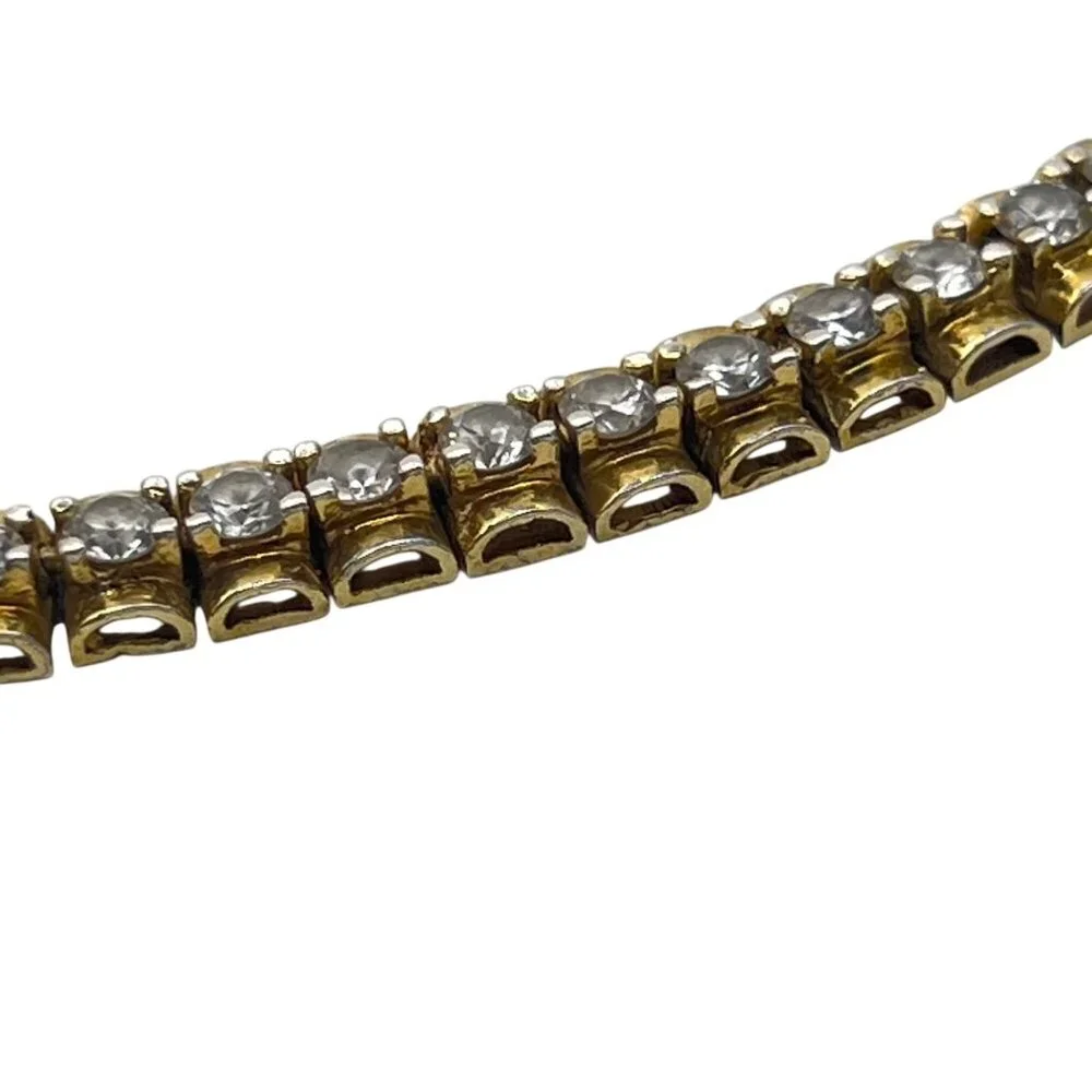 PAJ Sterling Silver Vermeil CZ Tennis Bracelet 7" 15.27g 6mm Classic Layering - Picture 10 of 13